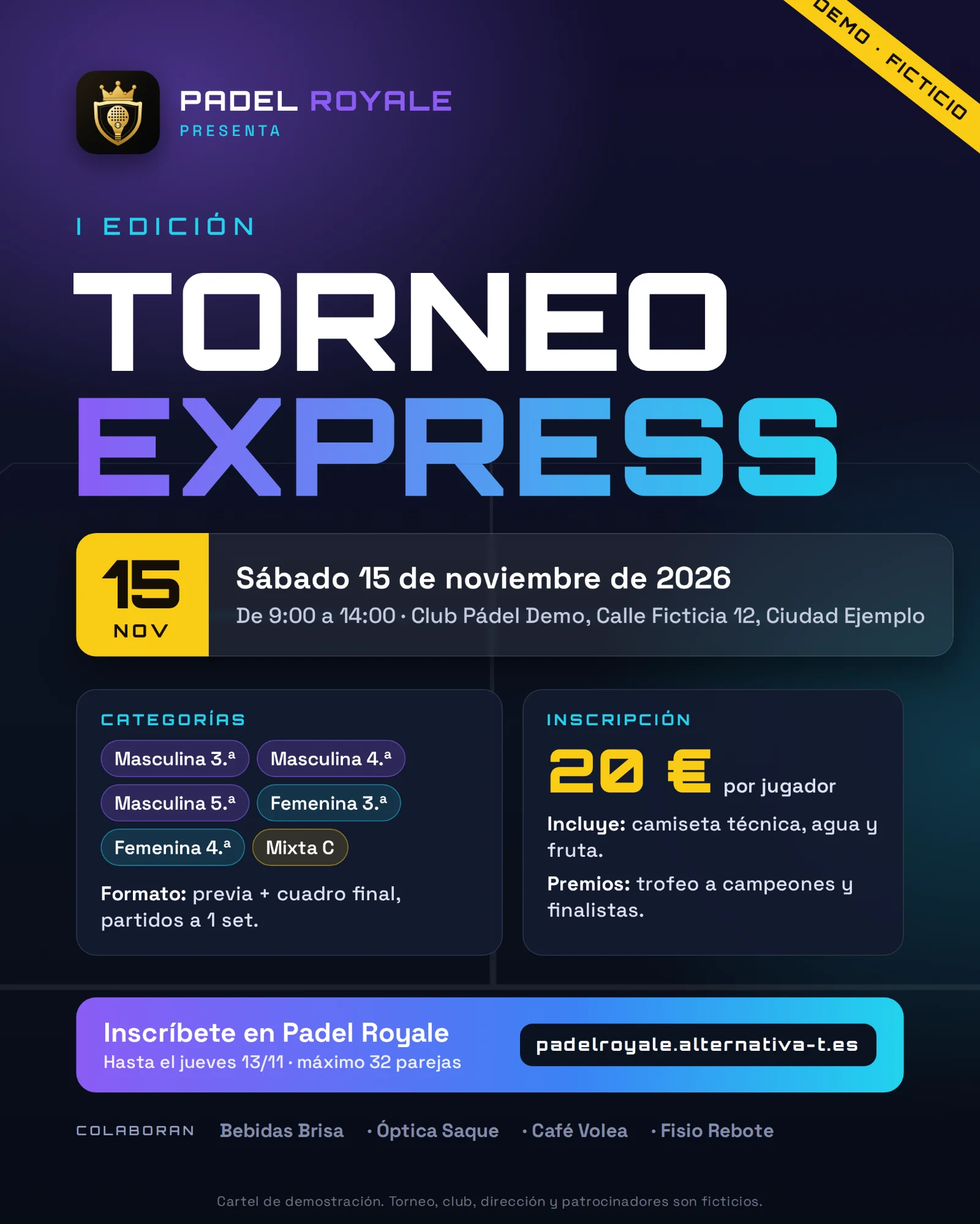 Cartel de I EDICIÓN TORNEO EXPRESS DE MUESTRA!