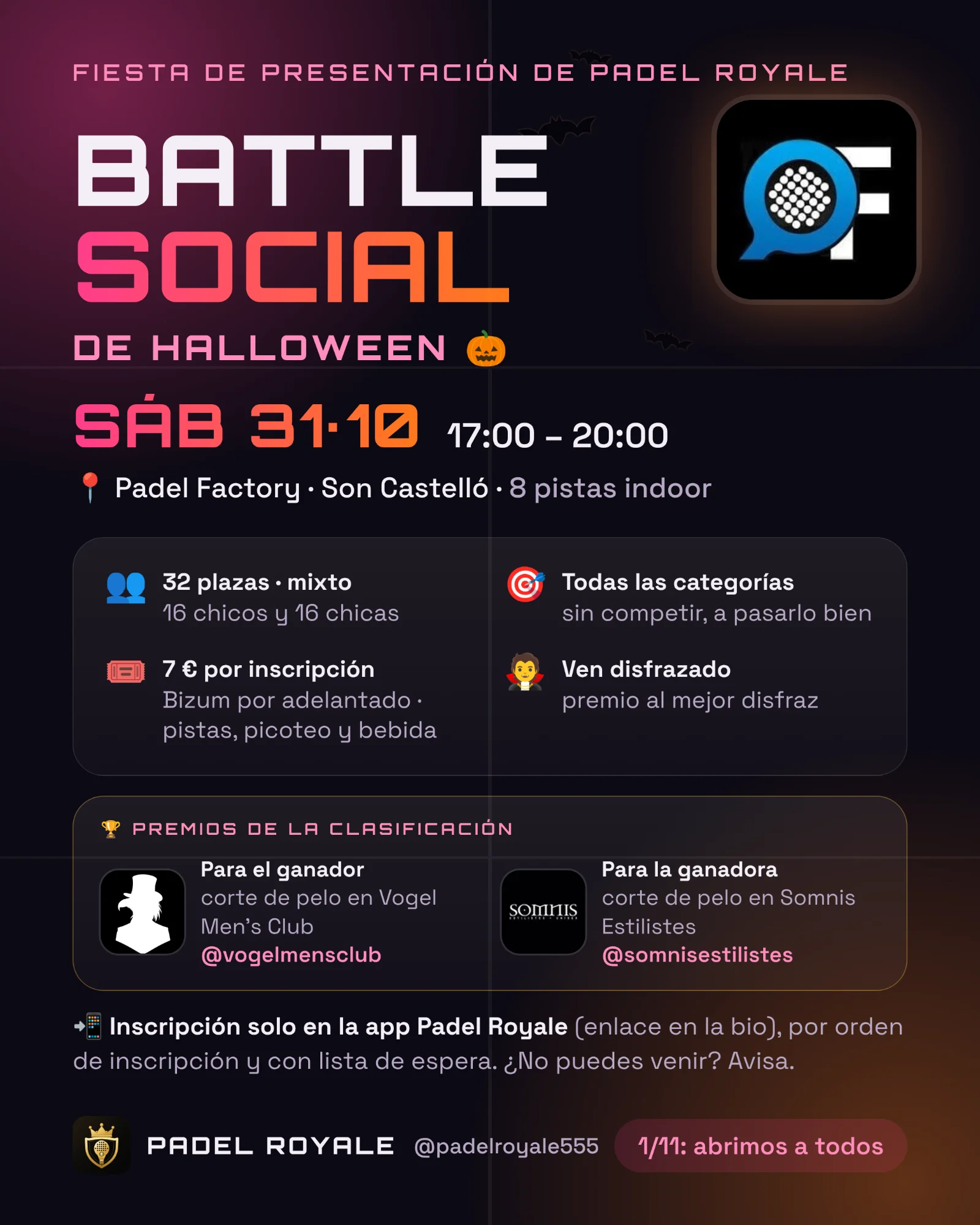 Cartel de BATTLE SOCIAL DE HALLOWEEN